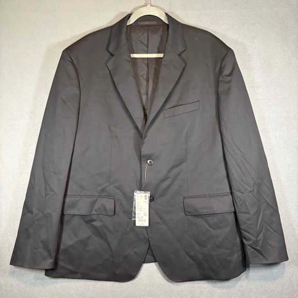 UniQlo Mens Premium Wool Stretch Black Jacket 56 Reg Fit NWT MSRP $95